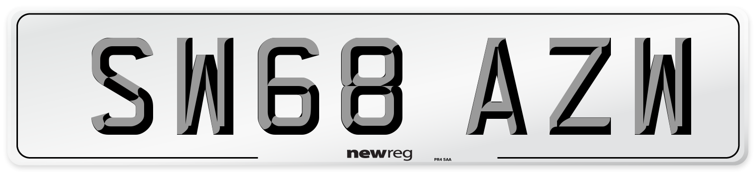 SW68 AZW Number Plate from New Reg